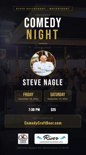 Poster for Comedy Night at Brew Ha Ha at River