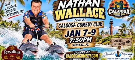 Poster for Caloosa Comedy Nights with Headliner Nathan Wallace