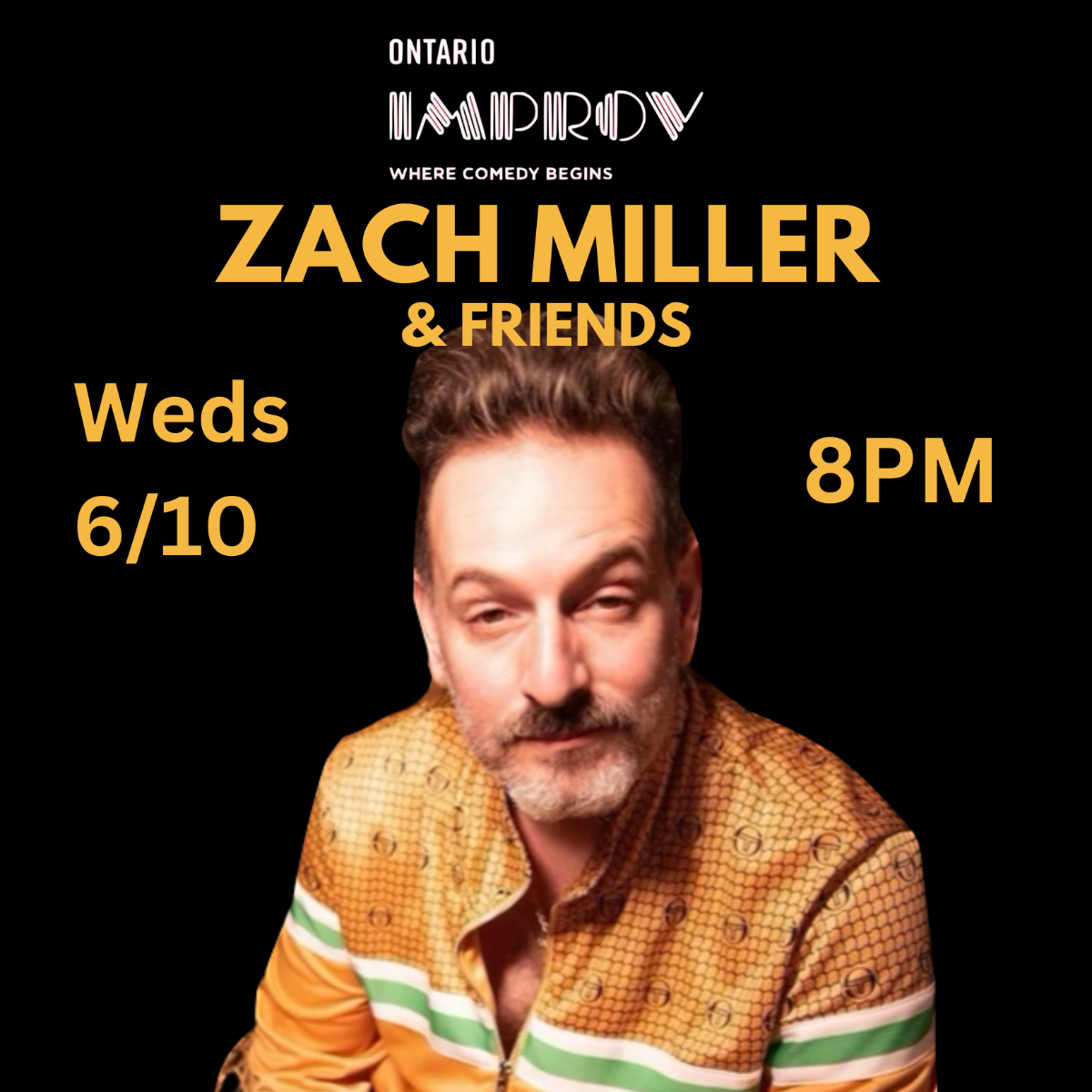 Poster for Cosmic Comedy featuring Zach Miller & Friends