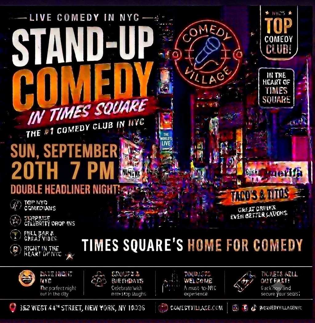 Poster for Times Square Comedy | Sun, September 20th @7 PM