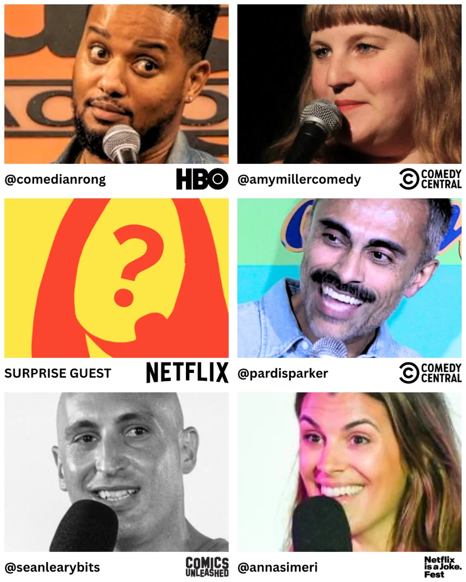 Poster for Comedy Mayhem ft. Pardis Parker, Amy Miller, Anna Simeri, Ron G, Sean Leary, Mimi Landru and Surprise Guest