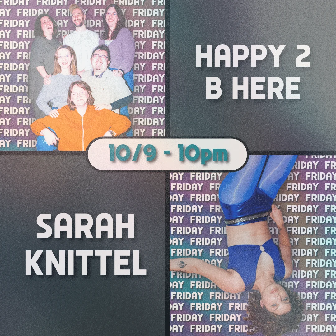Poster for 2026 Denver Sketch Festival – Happy 2 B Here / Sarah Knittel