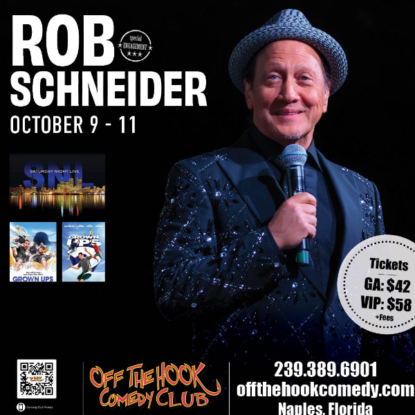 Poster for Comedian Rob Schneider Live in Naples, Florida!