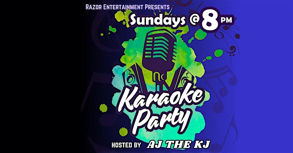 Poster for Karaoke Sundays with Razor Entertainment – Hosted by AJ the KJ