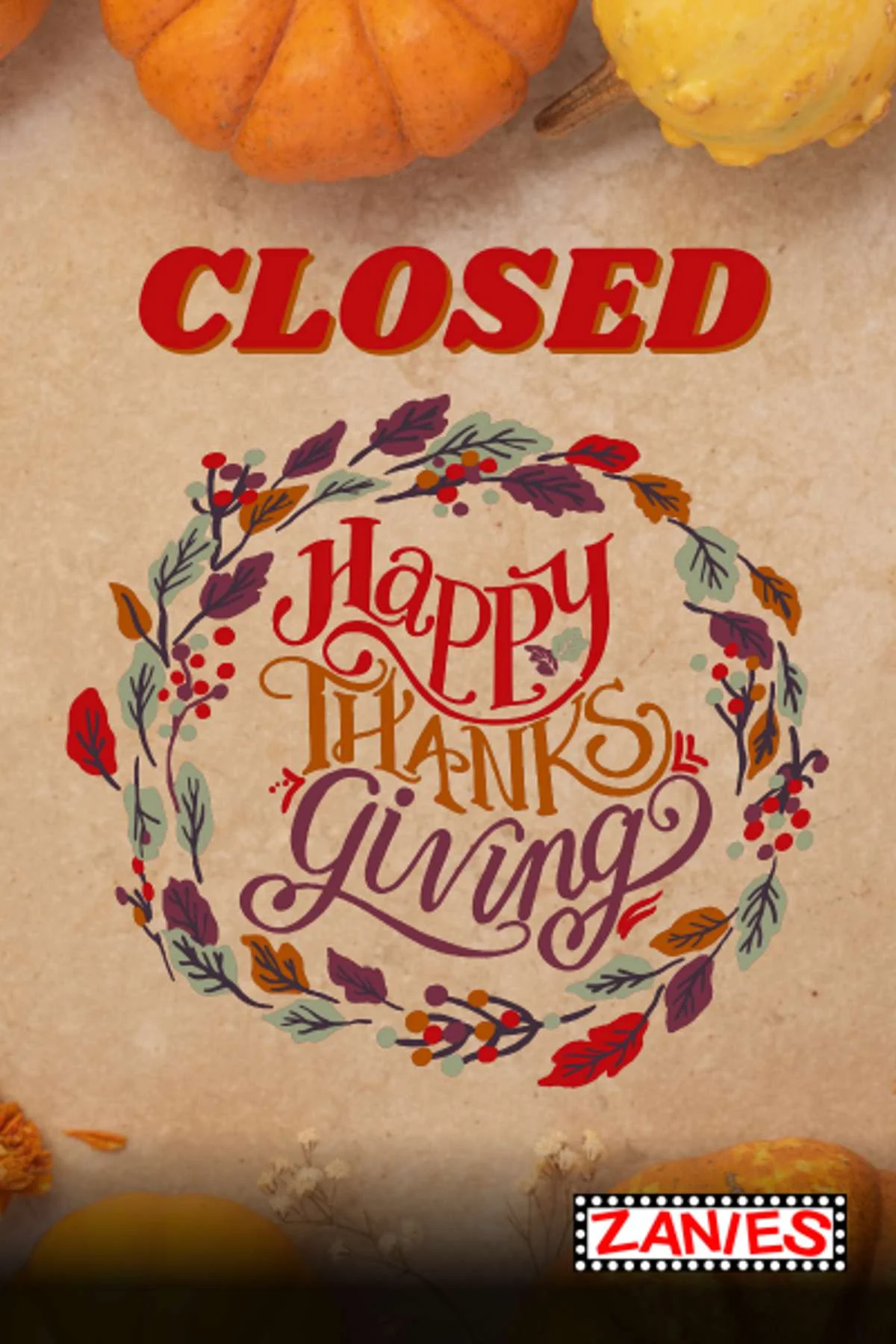 Poster for CLOSED FOR THANKSGIVING
