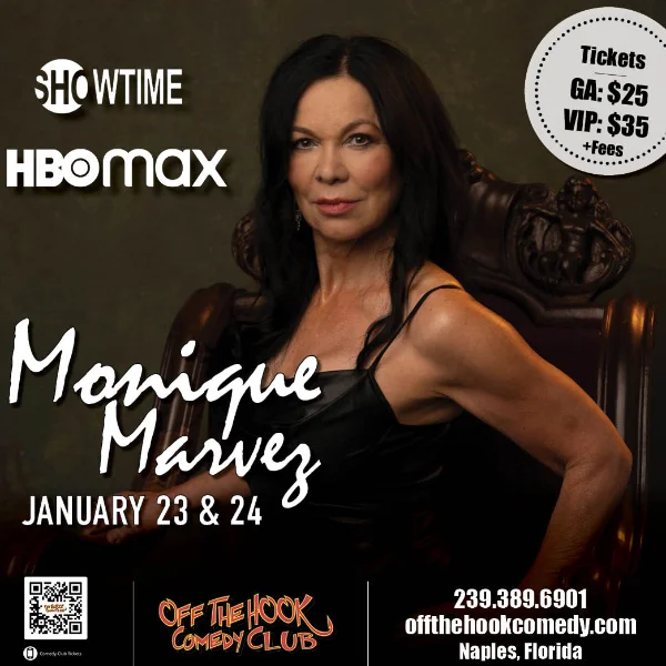 Poster for Comedian Monique Marvez Live in Naples, Florida!