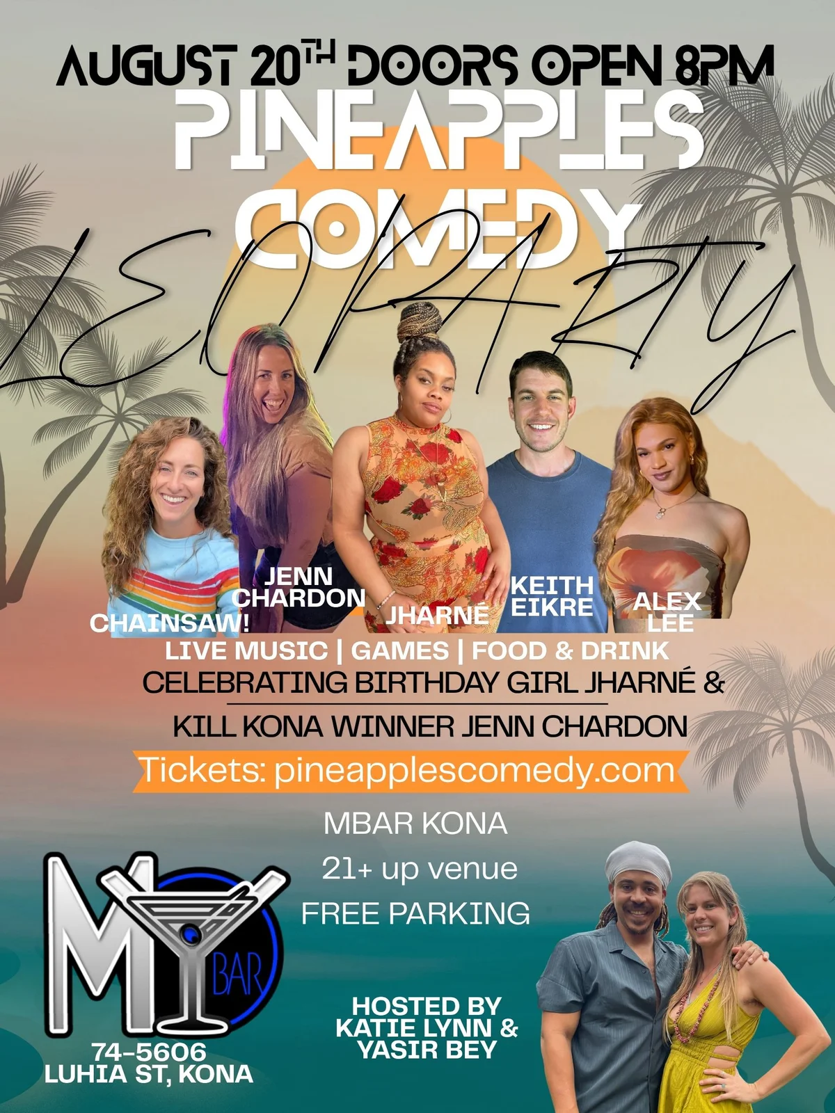 Poster for Leo Party Comedy show!