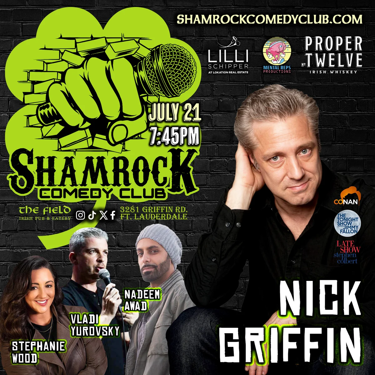 Poster for Nick Griffin @ Shamrock Comedy Club