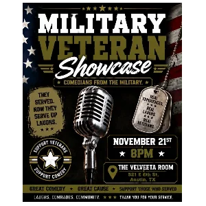 Poster for Military Veteran Comedy Showcase