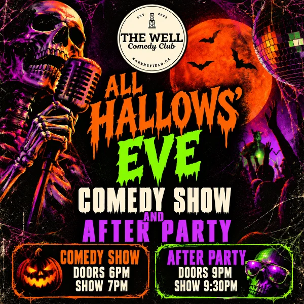 Poster for All Hallows’ Eve Comedy Show & After Party