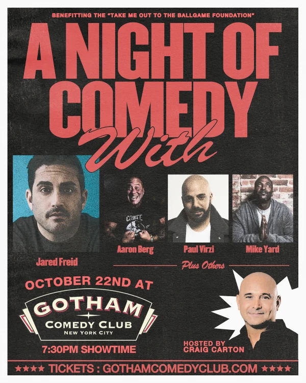 Poster for A Night of Comedy w/ Jared Freid, Paul Virzi