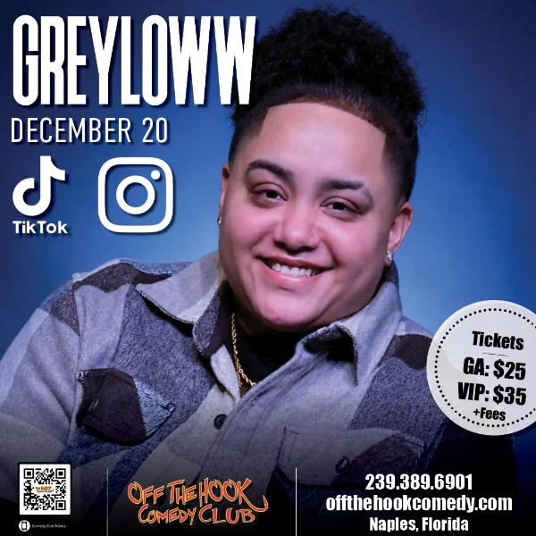 Poster for Comedian Greyloww Live in Naples, Florida!