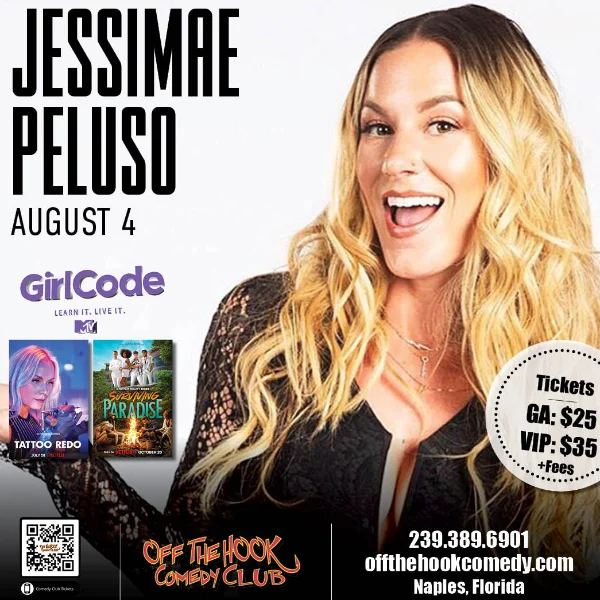 Poster for Comedian Jessimae Peluso Live in Naples, Florida!