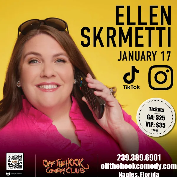 Poster for Comedian Ellen Skrmetti Live in Naples, Florida!