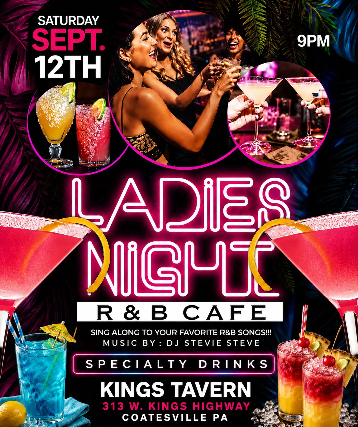 Poster for RNB Cafe at Kings Tavern