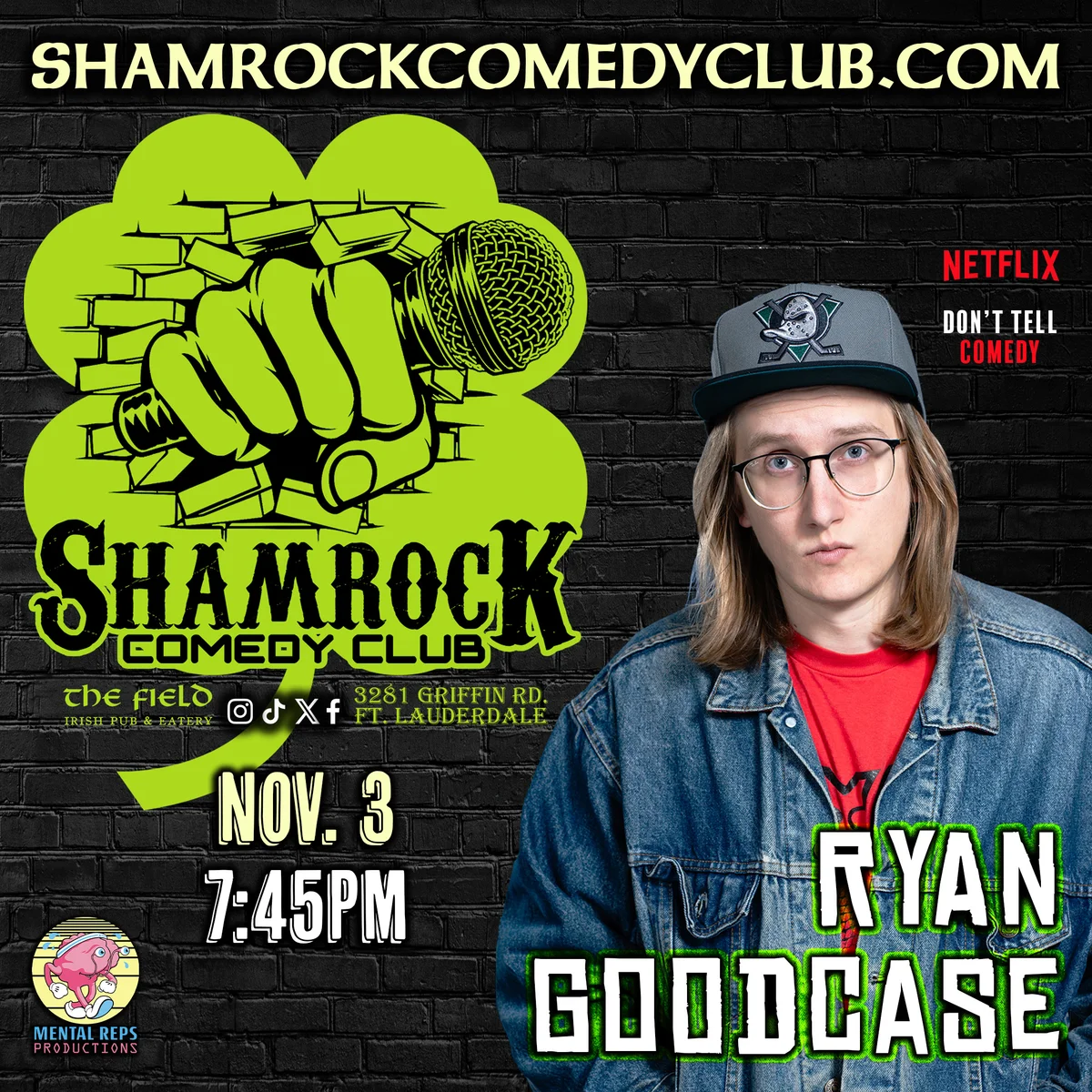 Poster for Ryan Goodcase @ Shamrock Comedy Club