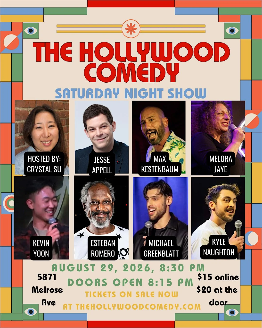 Poster for Saturday Night Standup Comedy Performance at The Hollywood Comedy