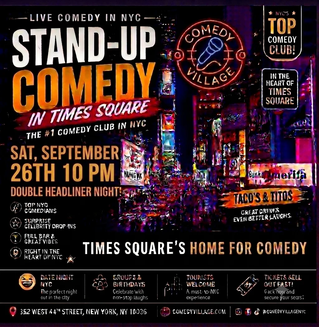 Poster for Times Square Comedy | Sat, September 26th @10 PM