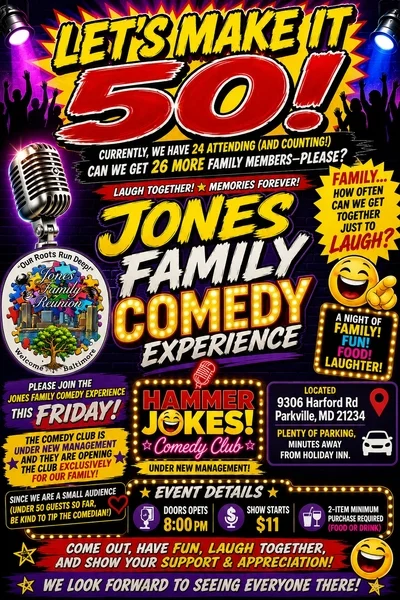 Poster for Jones Family Party