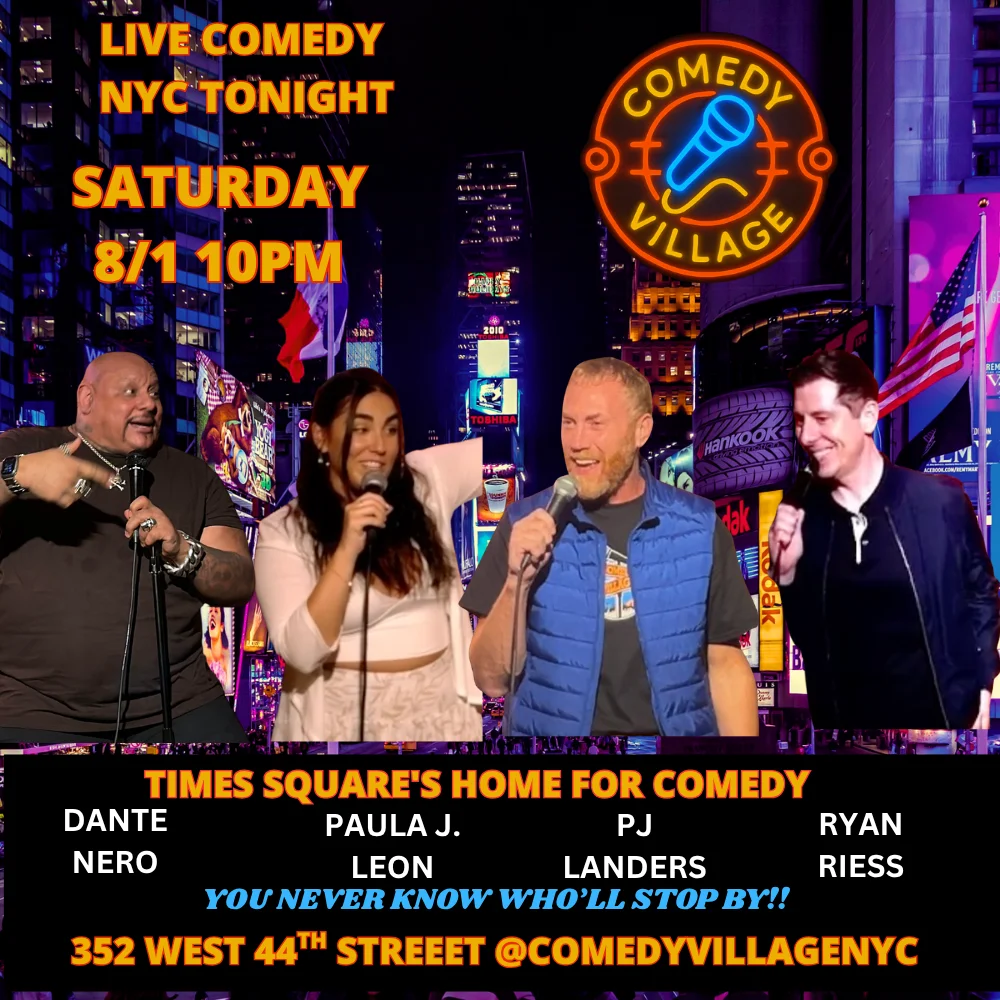 Poster for Times Square Comedy | Saturday, August 1st@10 PM