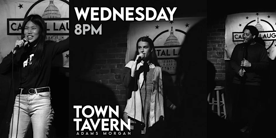 Poster for Wednesday Stand-Up Comedy Showcase (Happy Hour + DC's Funniest Comedians)