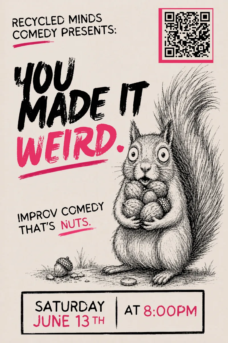 Poster for You Made It Weird Improv Show