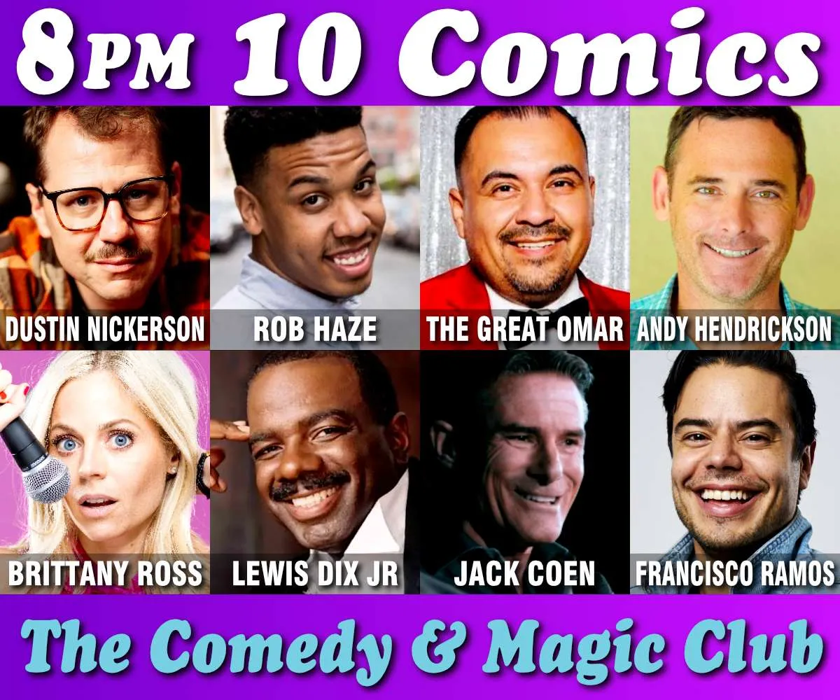 Poster for 10 Comics Show at 8PM