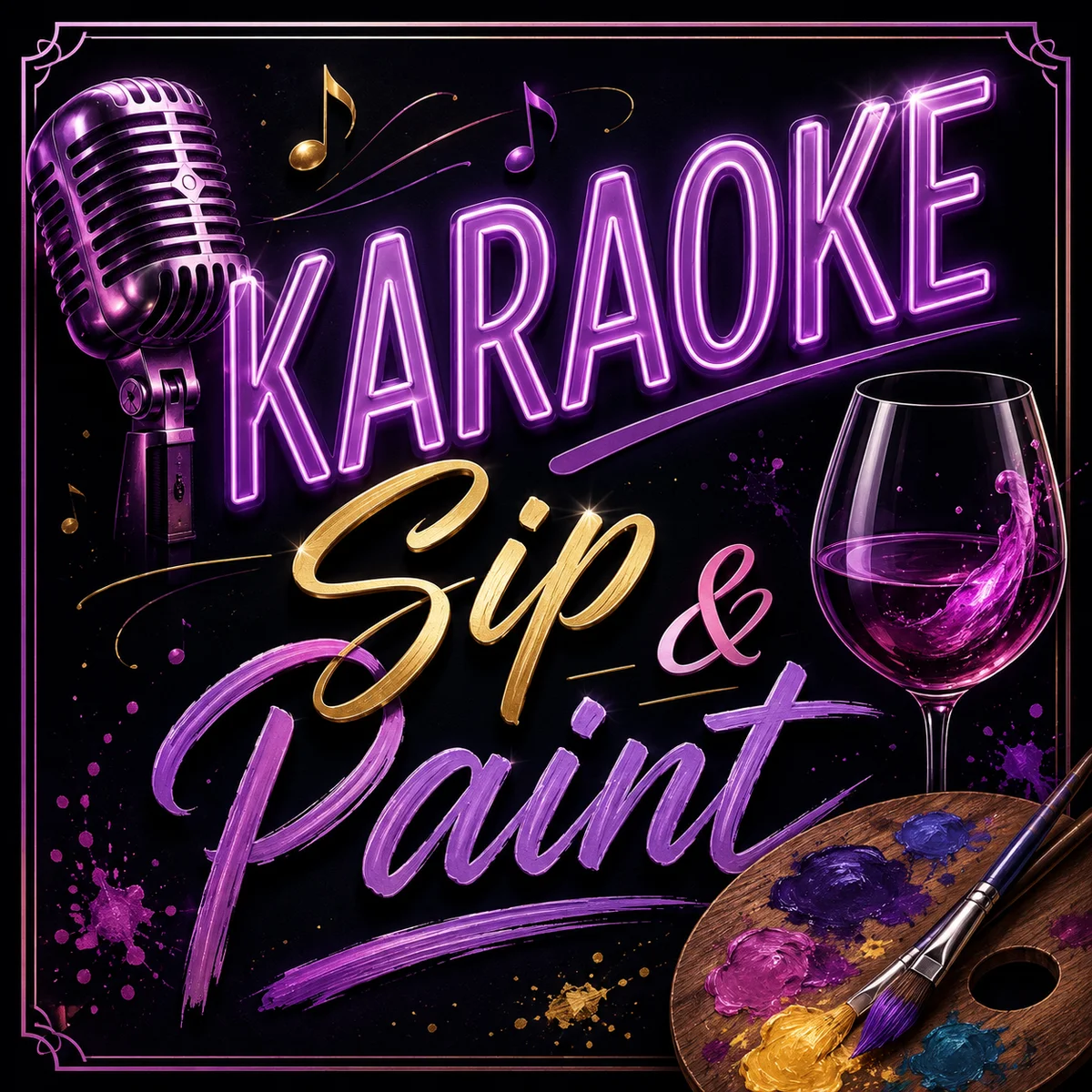 Poster for "Karaoke" Paint and Sip