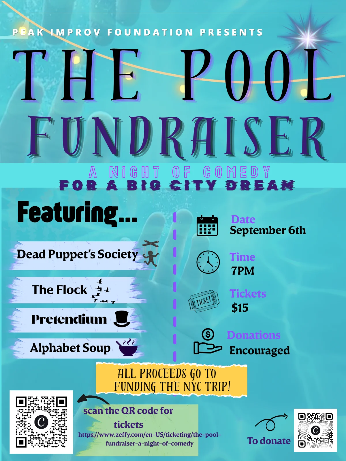 Poster for THE POOL FUNDRAISER: A NIGHT OF COMEDY