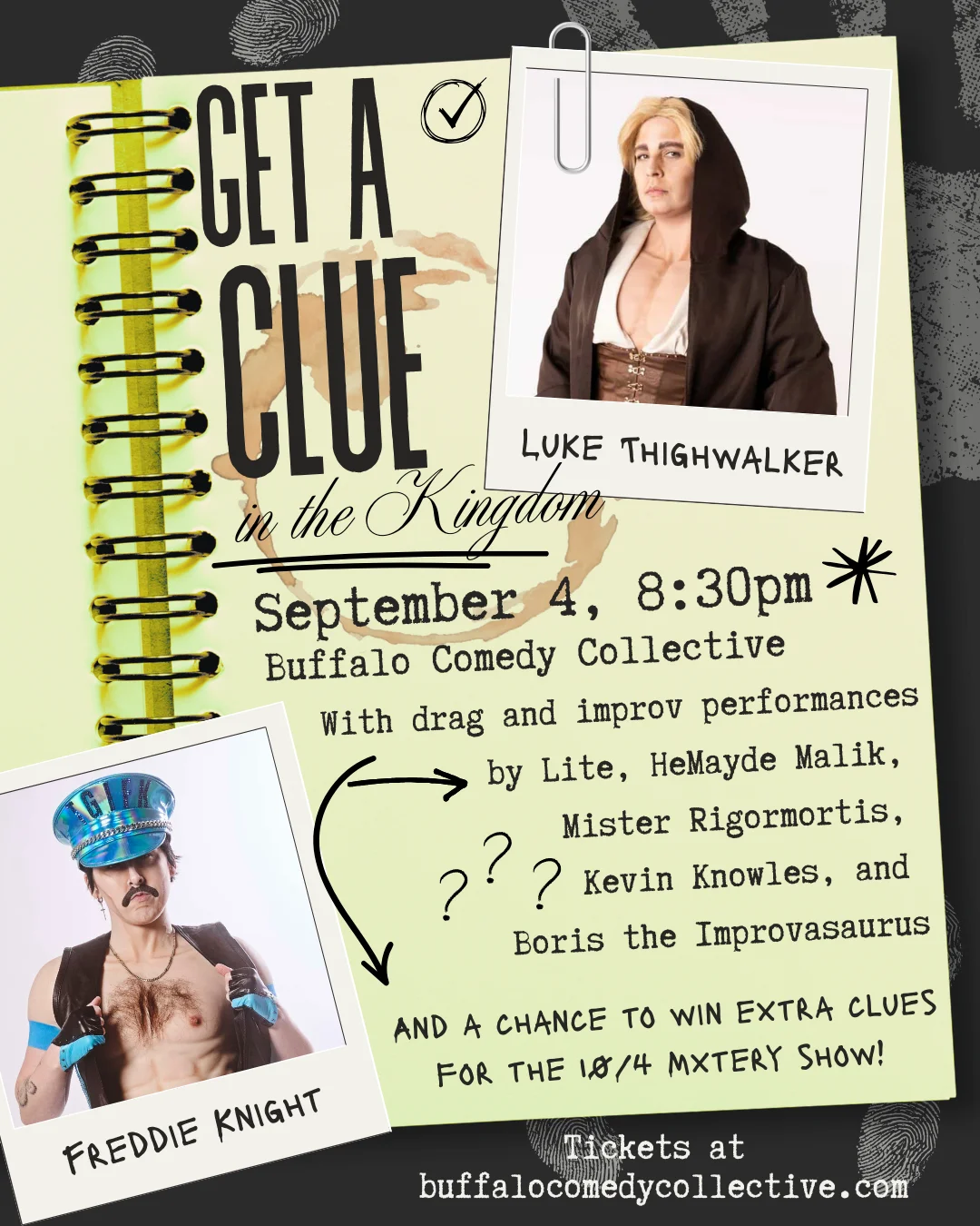 Poster for Get a Clue in the Kingdom: Drag & Comedy Event