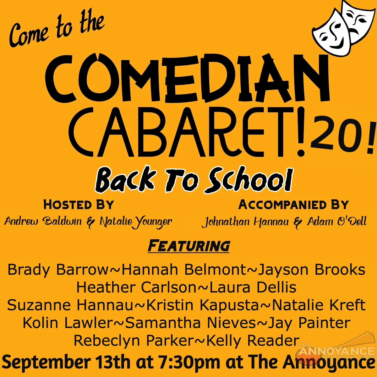 Poster for Comedian Cabaret 20: Back to School