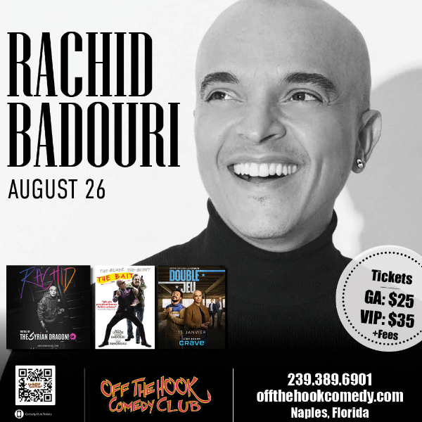 Poster for Comedian Rachid Badouri Live in Naples, Florida!