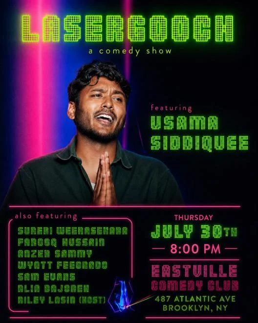 Poster for Farooq Hussain presents Lasergooch! - Usama Siddique