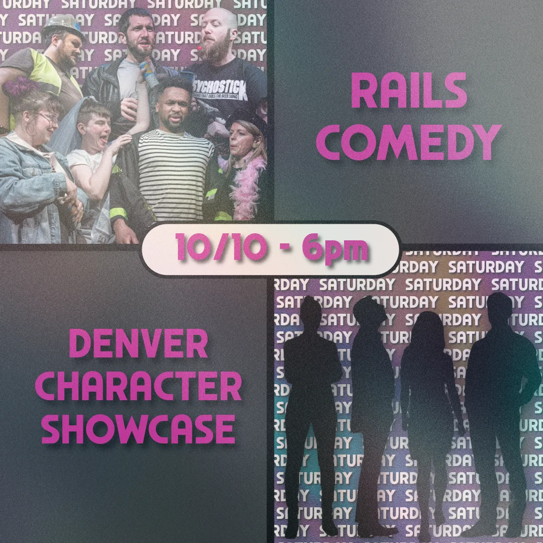 Poster for 2026 Denver Sketch Festival – Rails Comedy / Denver Character Showcase