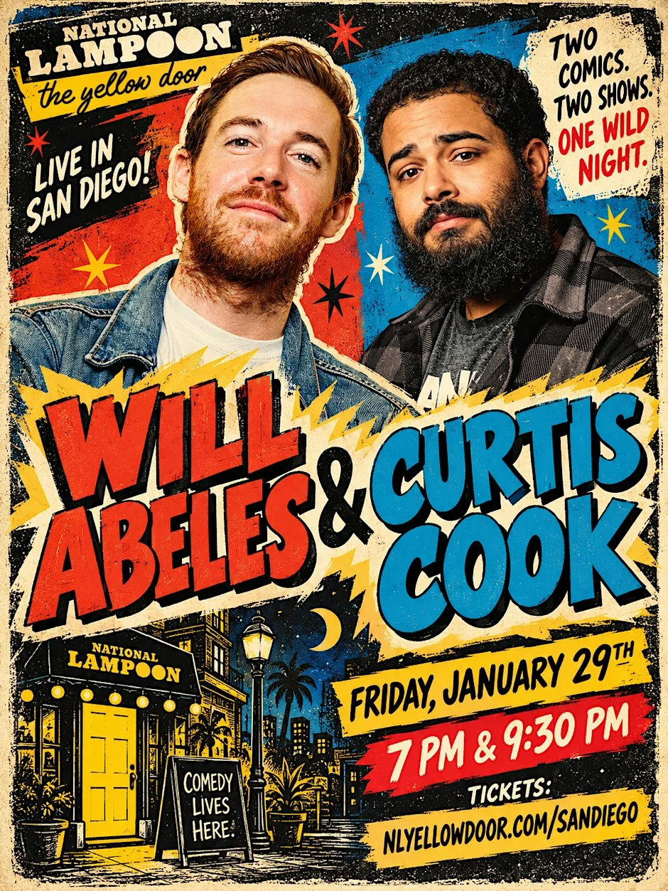 Poster for Will Abeles & Curtis Cook: Live in San Diego!