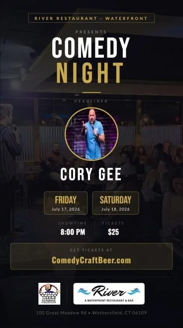 Poster for Comedy Night at Brew Ha Ha at River