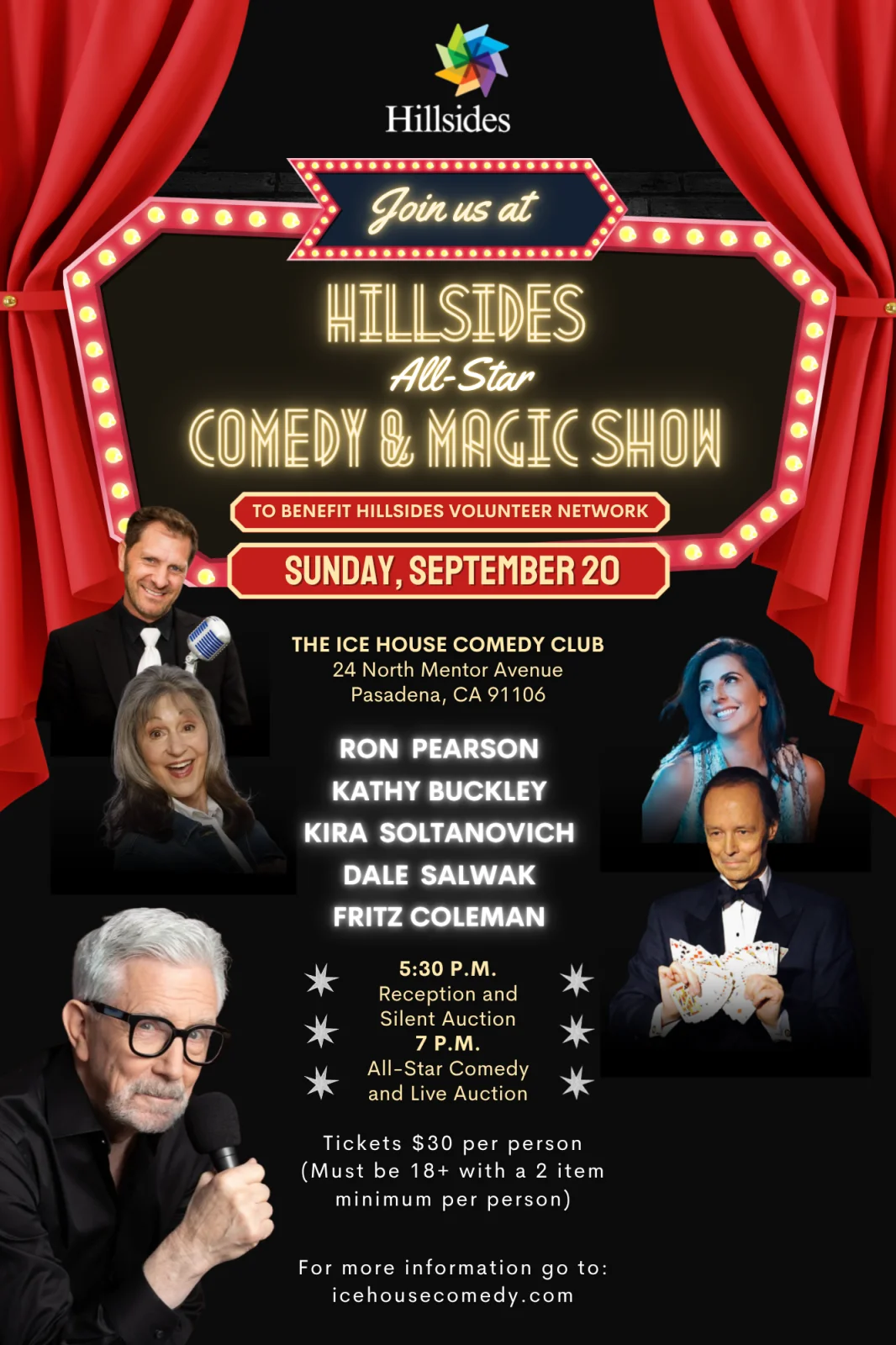 Poster for Hillsides' All-Star Comedy Show
