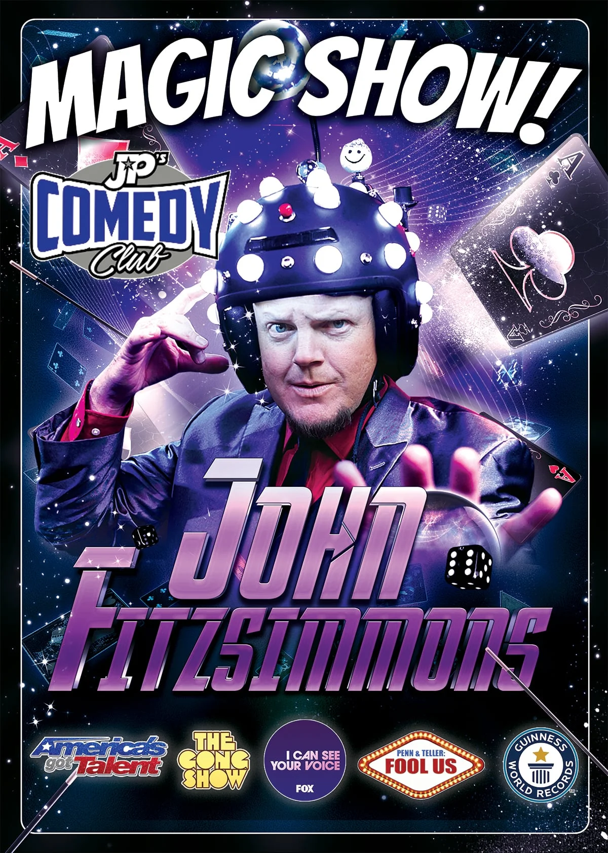 Poster for JPs Comedy Club presents- John Fitzsimmons – The Comedy Trickster!!!