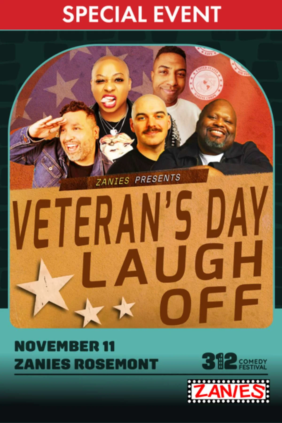 Poster for Veteran’s Day Laugh Off **Special Event**