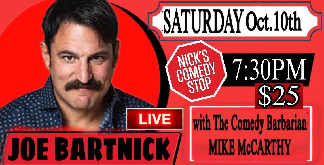 Poster for Joe Bartnick LIVE at Nicks 10/10