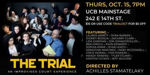 Poster for The Trial: An Improvised Court Experience