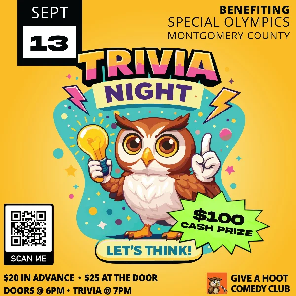 Poster for Trivia Night Benefitting Special Olympics MoCo