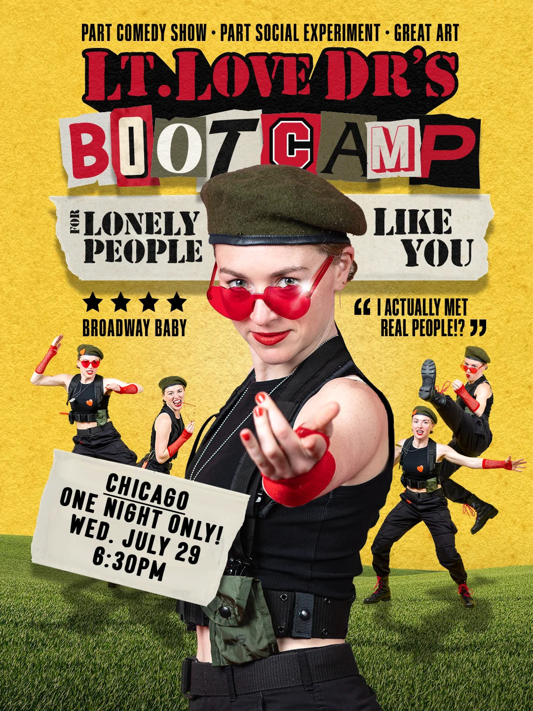 Poster for Lt. Love Dr's Boot Camp for Lonely People like You