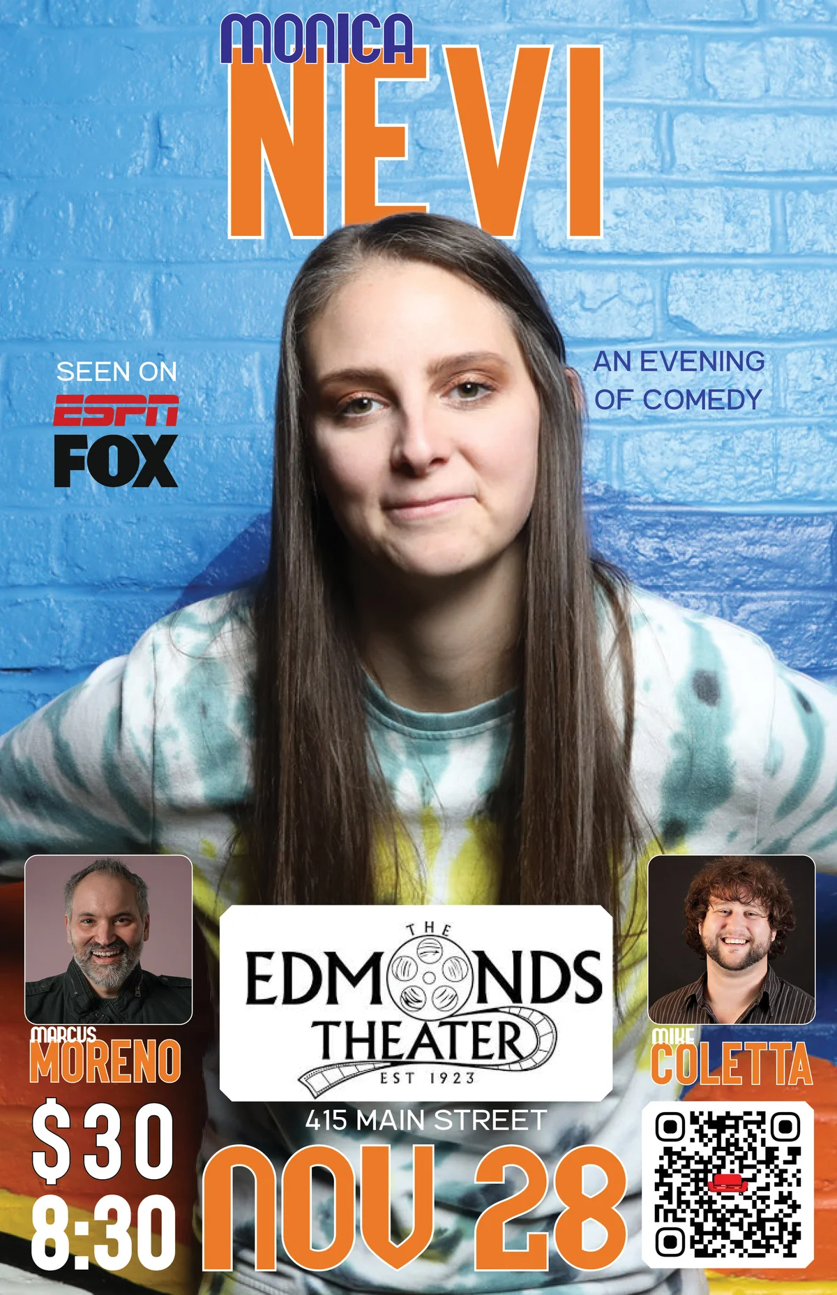 Poster for Monica Nevi Live at Edmonds Theater!