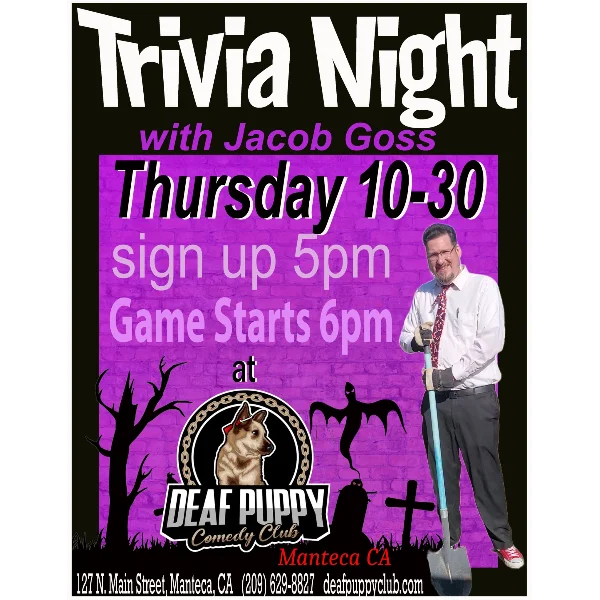 Poster for Trivia/Skills Competition w/Jacob Goss