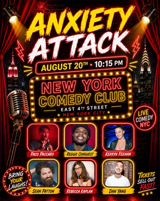 Poster for Anxiety Attack ft: Maddy Smith, Sean Patton, Dan Yang, Kerryn Feehan, Rebecca Kaplan, Napoleon Emill