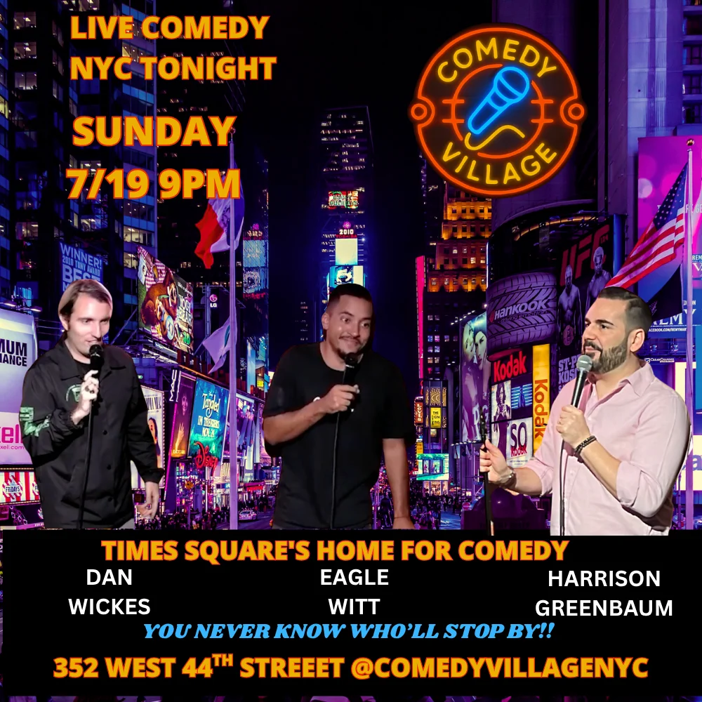 Poster for Times Square Comedy | Sun, July 19th @9 PM
