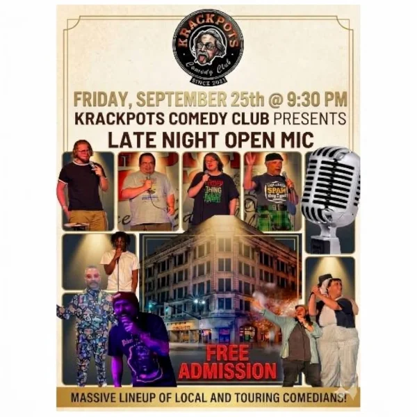 Poster for **** FREE **** LATE NIGHT FRIDAY OPEN MIC