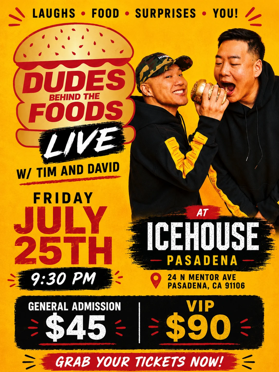 Poster for Dudes Behind the Foods w/ Tim & David