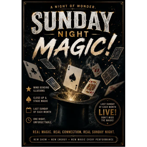 Poster for Adult Magic Show Presented by Maximum Magic